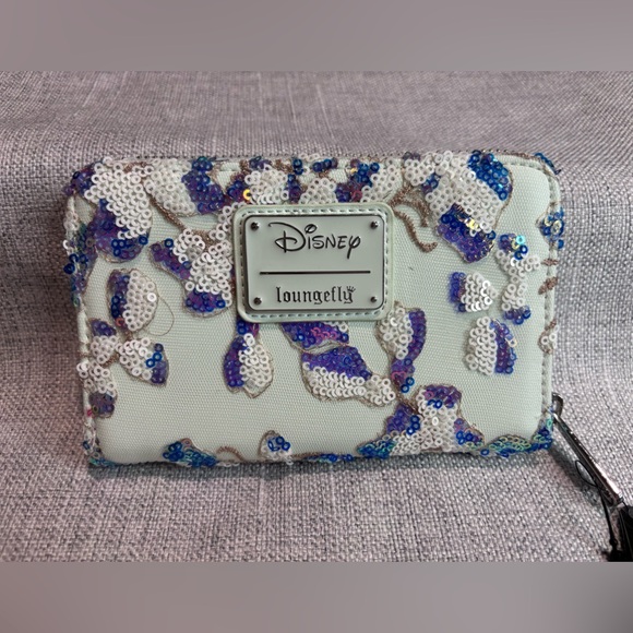 Loungefly Disney Alice in Wonderland Alice & Dinah Floral Sequin Wallet - Picture 3 of 11